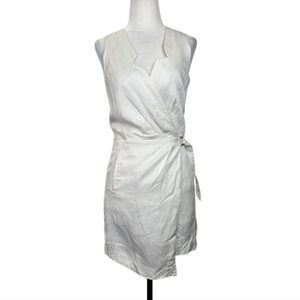 Leifsdottir Anthropologie linen blend wrap mini dress